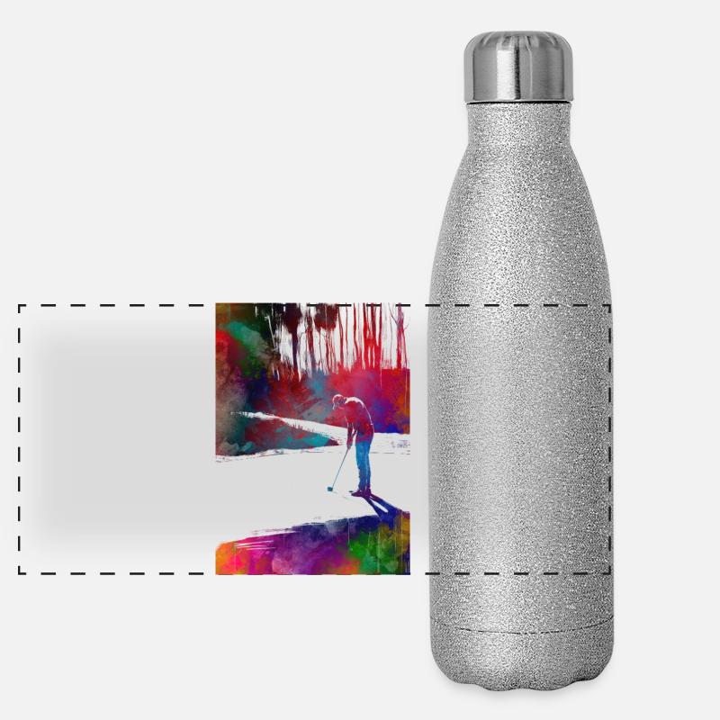 Golf player #golf Panoramic Glitter Thermal Bottle 500 ml