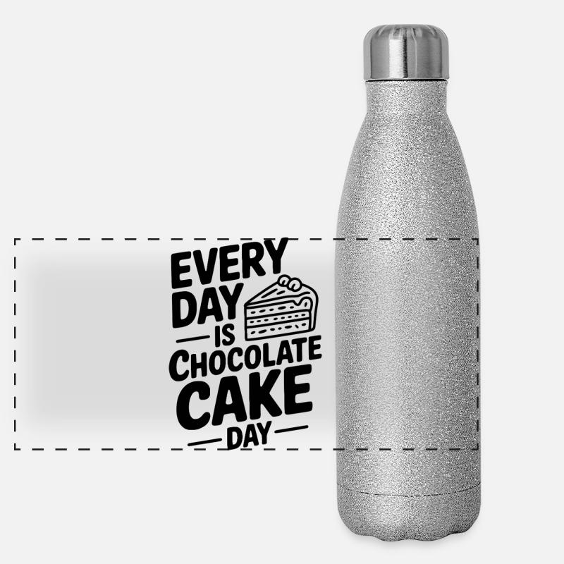 Chaque jour, c’est la Journée du Gâteau au Chocolat Gourde isotherme panoramique pailletée 500 ml