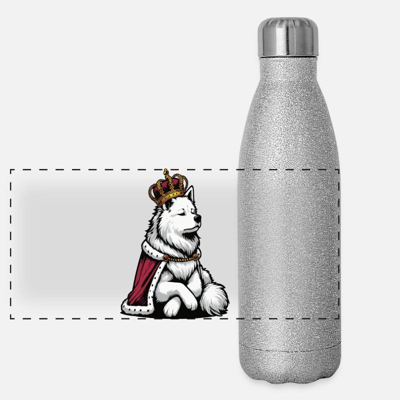 Weißer Schäferhund Schäferhund Schäferhunde Panorama Glitzer Isolierflasche 500 ml