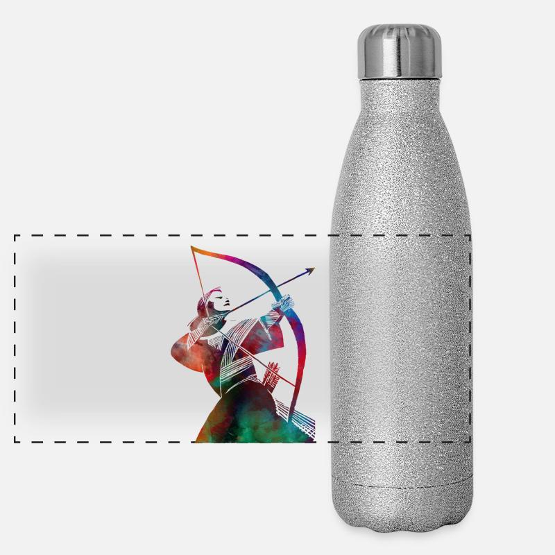Archery sport art #archery Panoramic Glitter Thermal Bottle 500 ml