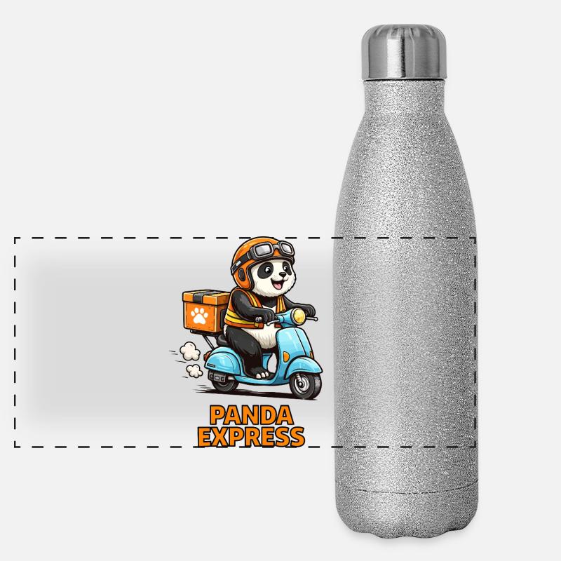 Panda Delivery Scooter Panoramic Glitter Thermal Bottle 500 ml