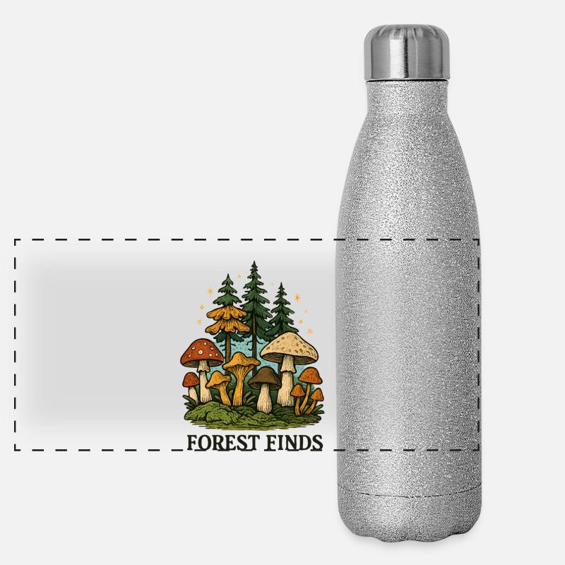 Waldfunds Pilz-Entdeckung Panorama Glitzer Isolierflasche 500 ml