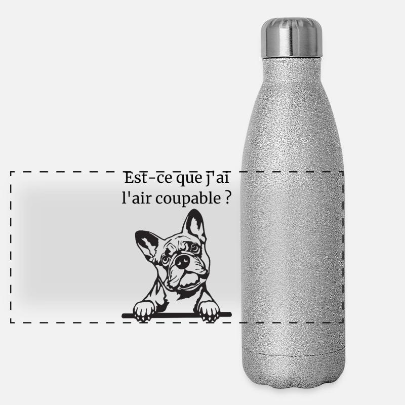 Bouledogue Français Gourde isotherme panoramique pailletée 500 ml
