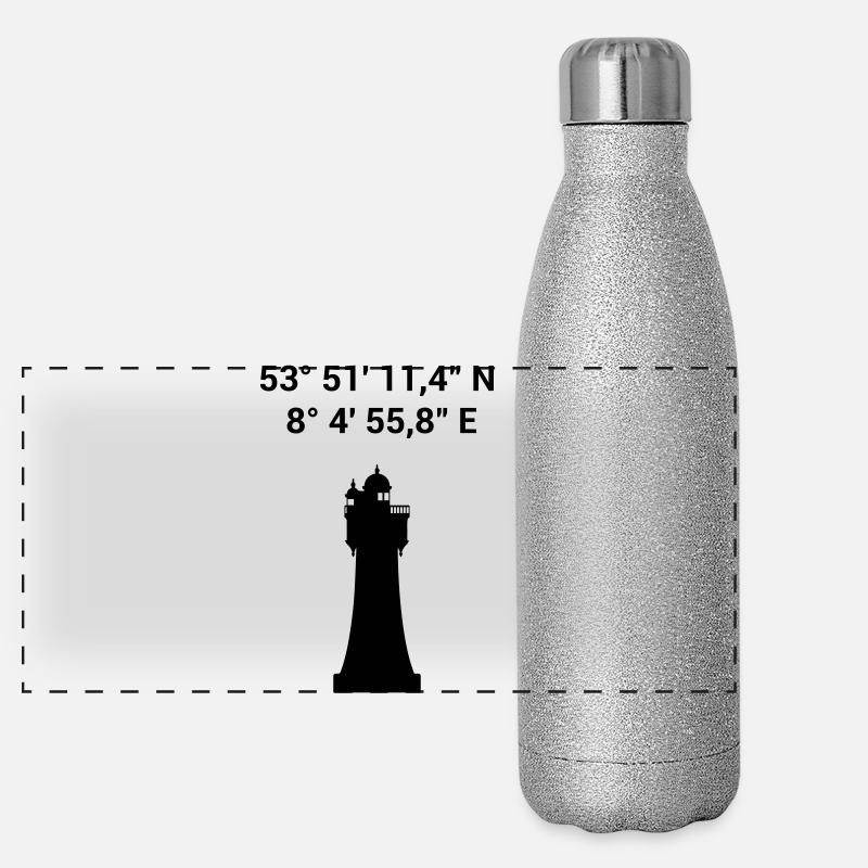 Leuchtturm Roter Sand - Maritim Nordsee Ostsee Panorama Glitzer Isolierflasche 500 ml