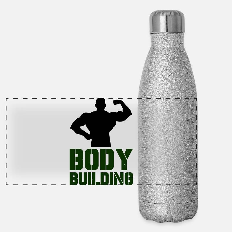Typographie puissante du culturisme Gourde isotherme panoramique pailletée 500 ml
