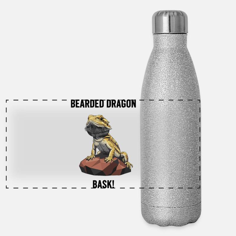 Agame Bearded Lizard Bask Bearded Dragon Panoramic Glitter Thermal Bottle 500 ml