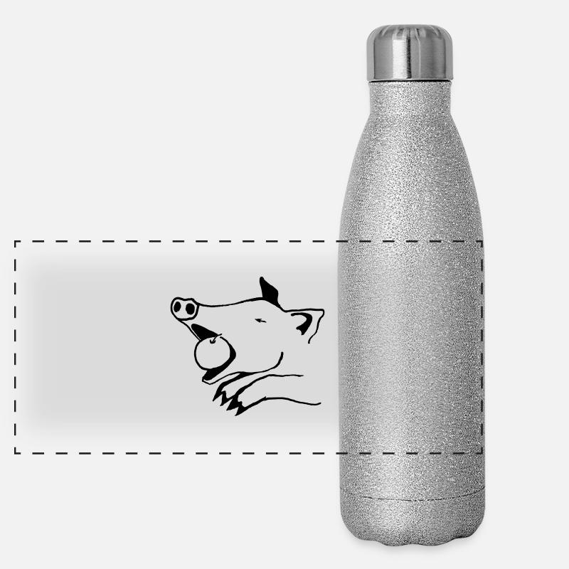 Spanferkel Panorama Glitzer Isolierflasche 500 ml