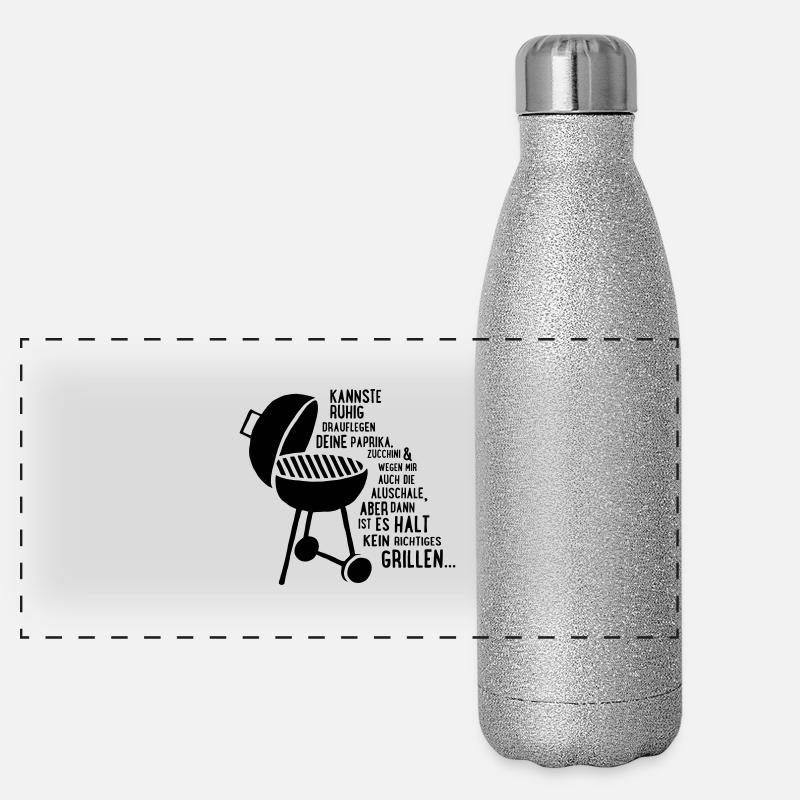 kein richtiges grillen Panorama Glitzer Isolierflasche 500 ml