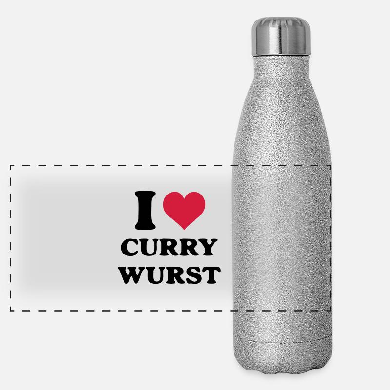 Currywurst i love Panorama Glitzer Isolierflasche 500 ml