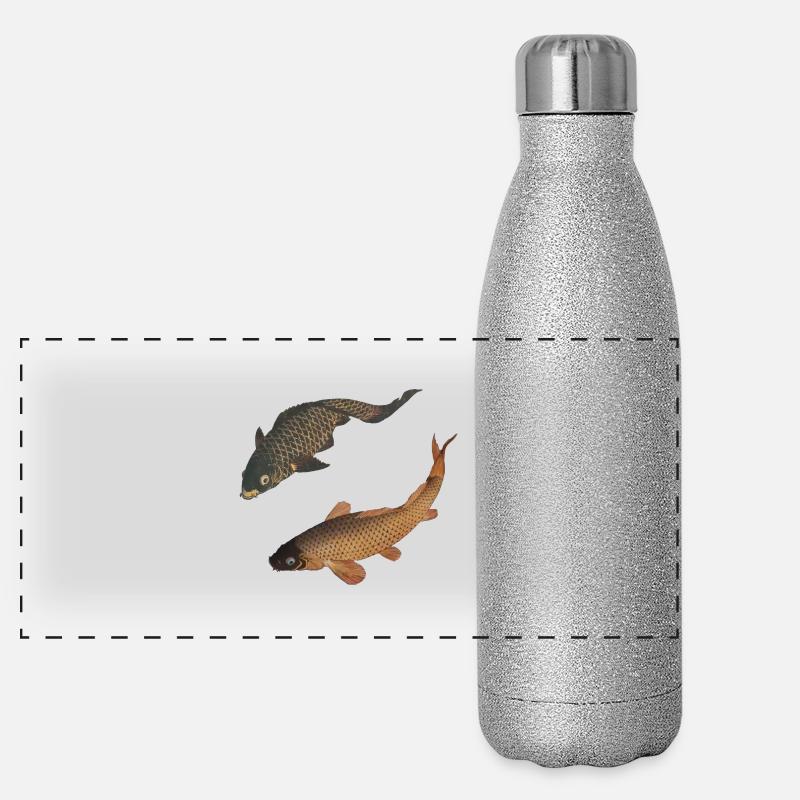 Zwei japanische Kois Panorama Glitzer Isolierflasche 500 ml