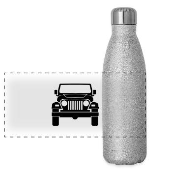 Shilouette TJ stock solo - Panorama Glitzer Isolierflasche 500 ml - Silber Glitzer - Vorne