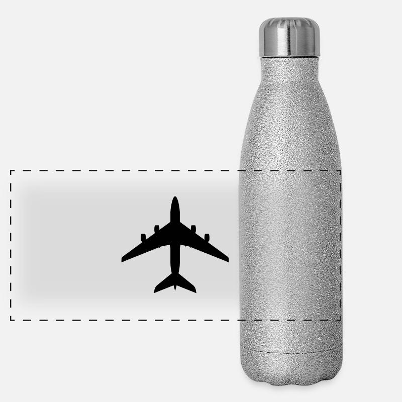 airplane Panorama Glitzer Isolierflasche 500 ml