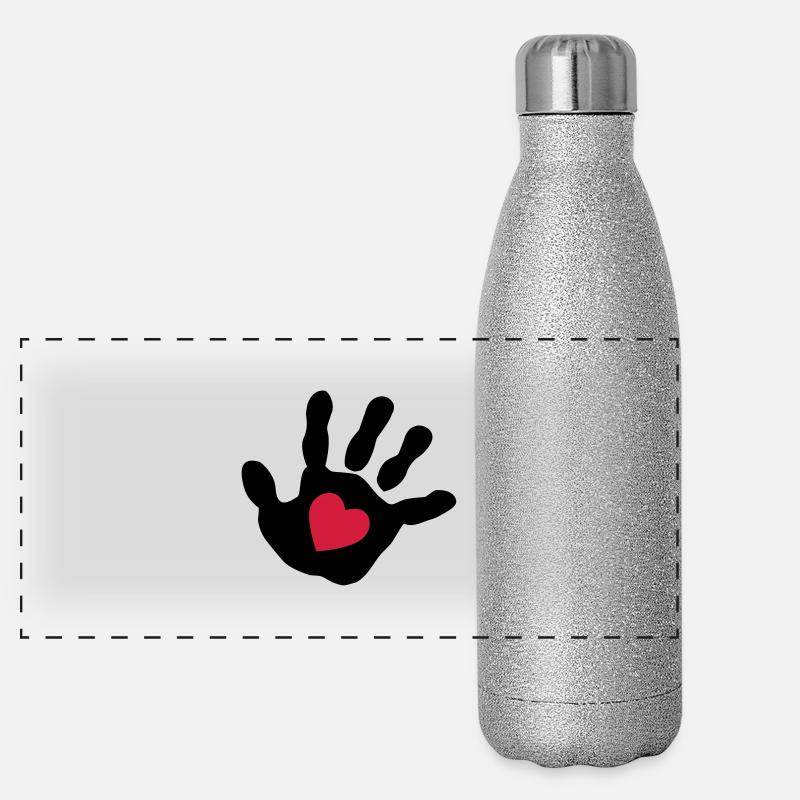 Bébé main - cœur Gourde isotherme panoramique pailletée 500 ml