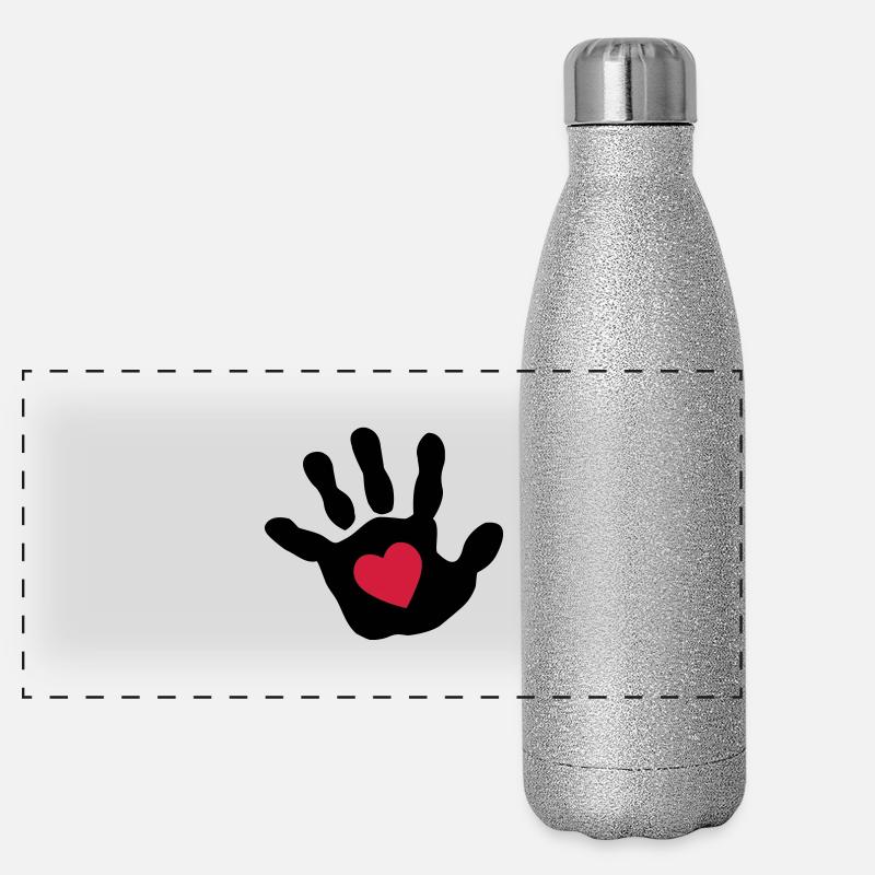 Bébé main - cœur Gourde isotherme panoramique pailletée 500 ml