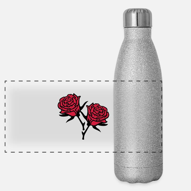 roses4 Panorama Glitzer Isolierflasche 500 ml