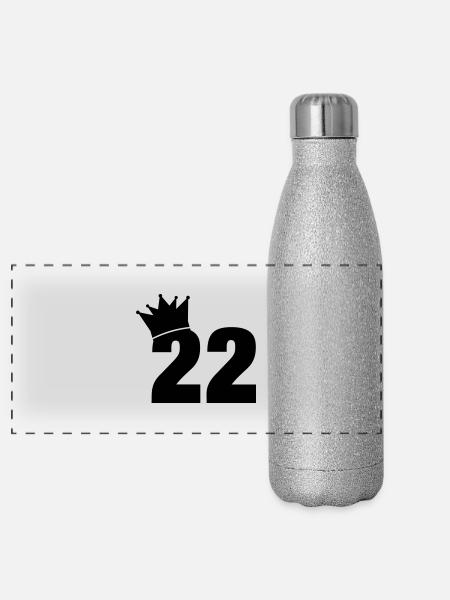 22_krone_f1 - Panoramic Glitter Thermal Bottle 500 ml - silver glitter - Front