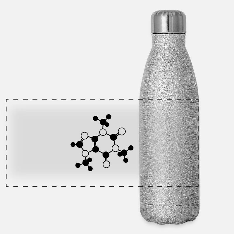 Koffein - Molekül - 1c Panorama Glitzer Isolierflasche 500 ml