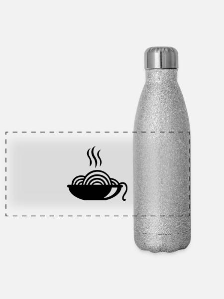 Nouille - Gourde isotherme panoramique pailletée 500 ml - paillettes argentées - Devant