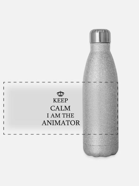 Animator - Panoramic Glitter Thermal Bottle 500 ml - silver glitter - Front