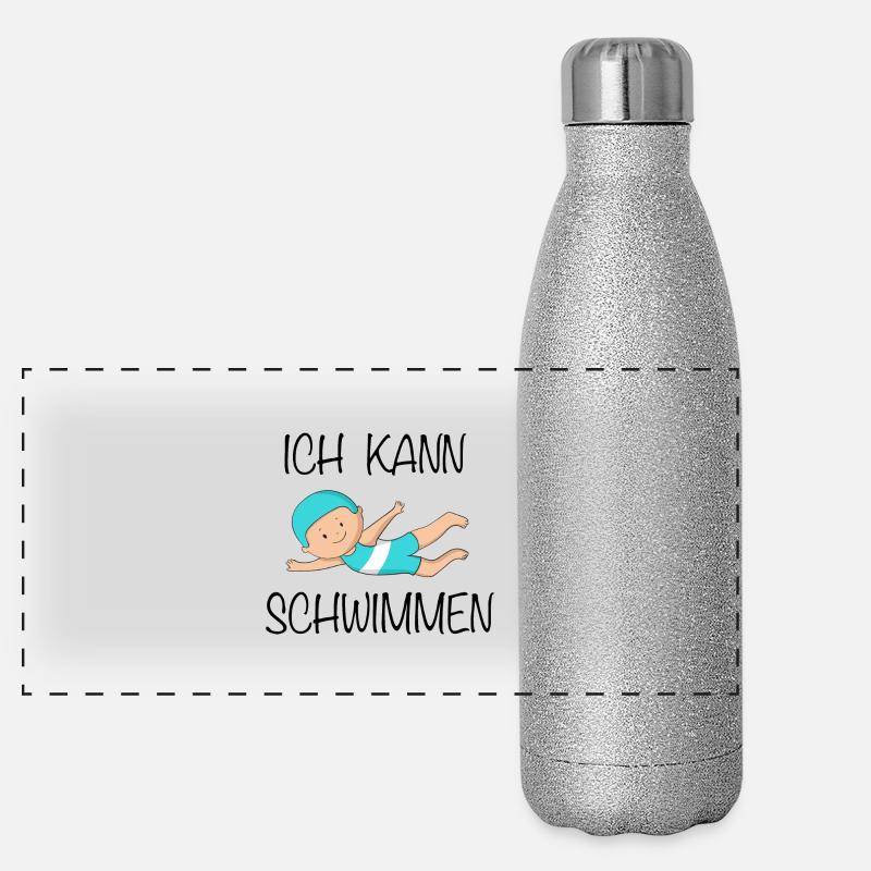 Ich kann schwimmen Panorama Glitzer Isolierflasche 500 ml