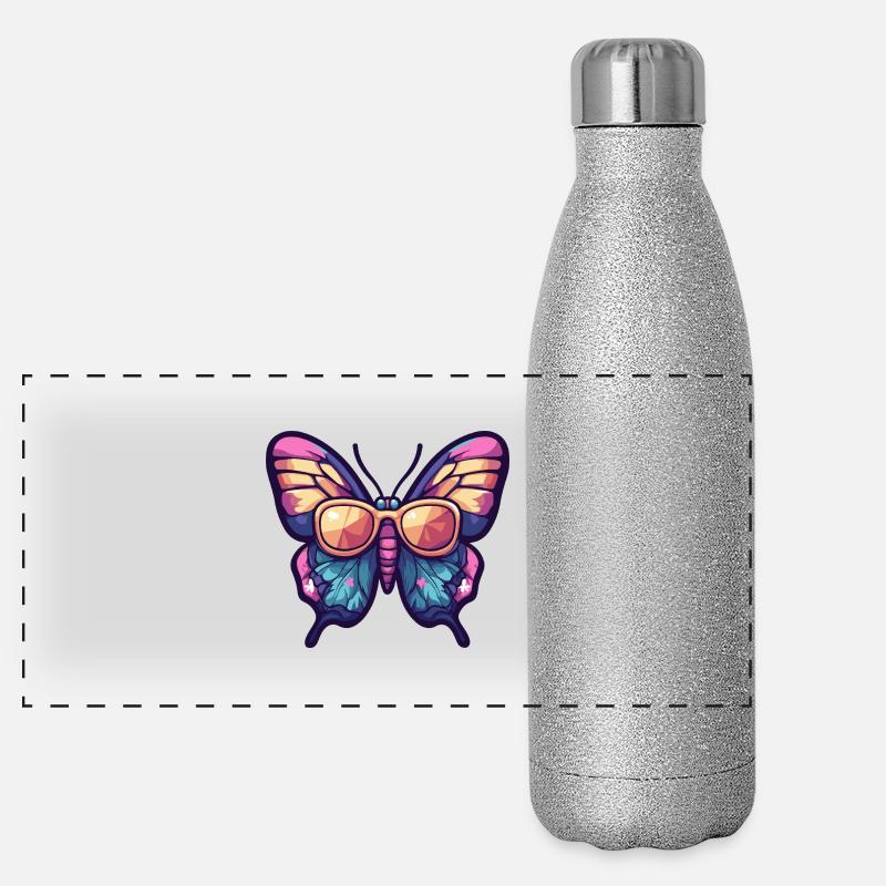 Papillon Bande Dessinée Vacances Gourde isotherme panoramique pailletée 500 ml