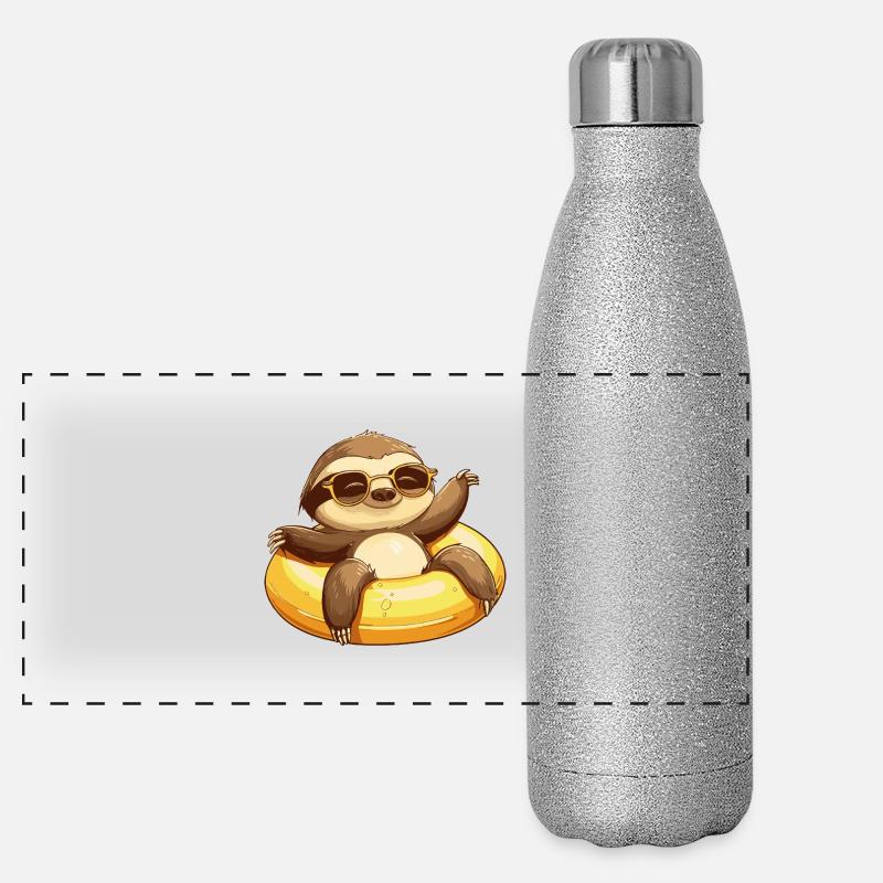 paresseux bande dessinée cool Gourde isotherme panoramique pailletée 500 ml