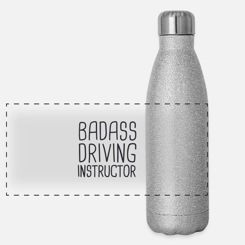 Driving Instructor Badass Drive Tutor Panorama Glitzer Isolierflasche 500 ml