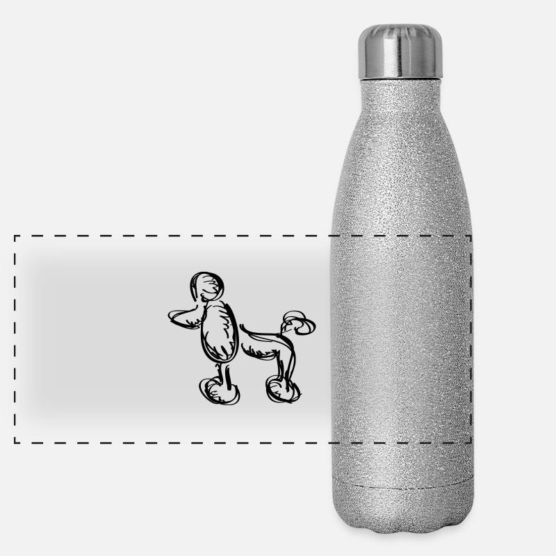 Pudel Mandolito Panorama Glitzer Isolierflasche 500 ml