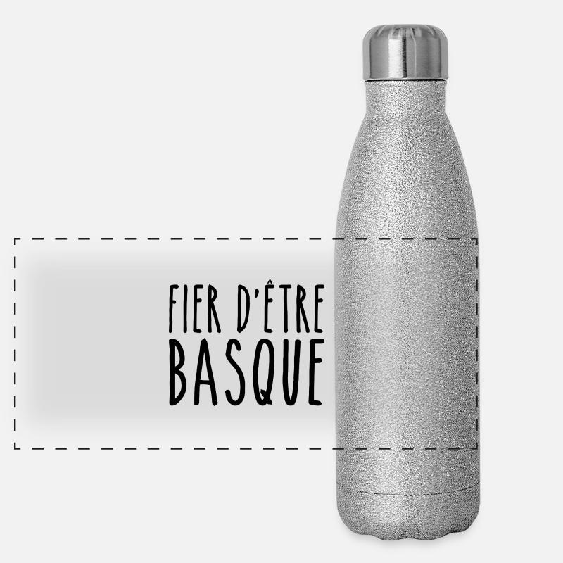 Baskisch, der Stolz des Baskenlandes Panorama Glitzer Isolierflasche 500 ml