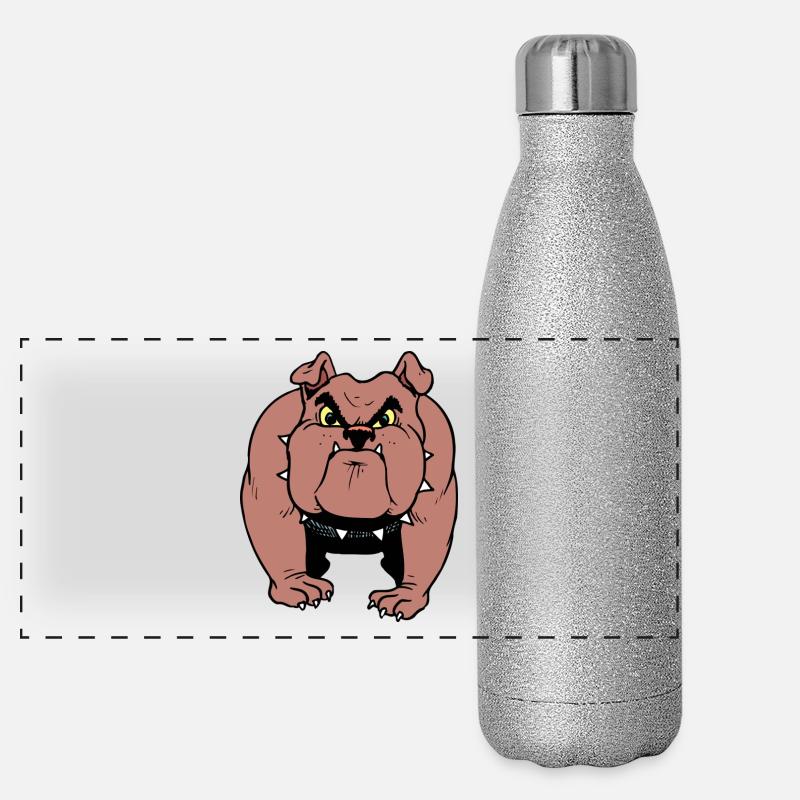 idée cadeau en colère bouledogue Gourde isotherme panoramique pailletée 500 ml