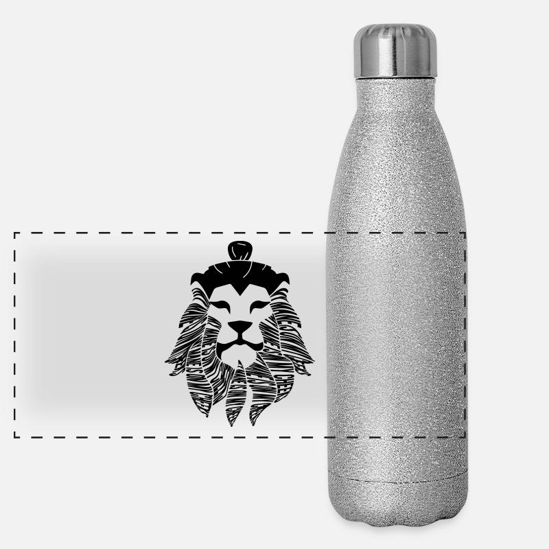 My Mane is on My Cheeks - Lion Man - Lionman Panoramic Glitter Thermal Bottle 500 ml