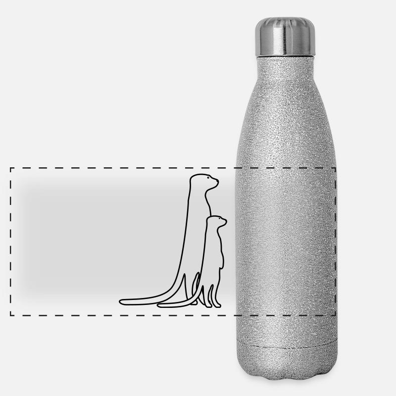 suricate drôle mignon mignon mignon cadeau famille Gourde isotherme panoramique pailletée 500 ml