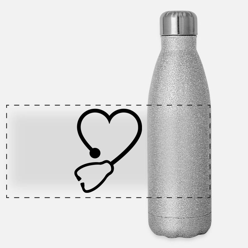 Stethoskop Panorama Glitzer Isolierflasche 500 ml