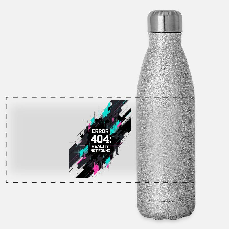 Error: Realität nicht gefunden Panorama Glitzer Isolierflasche 500 ml