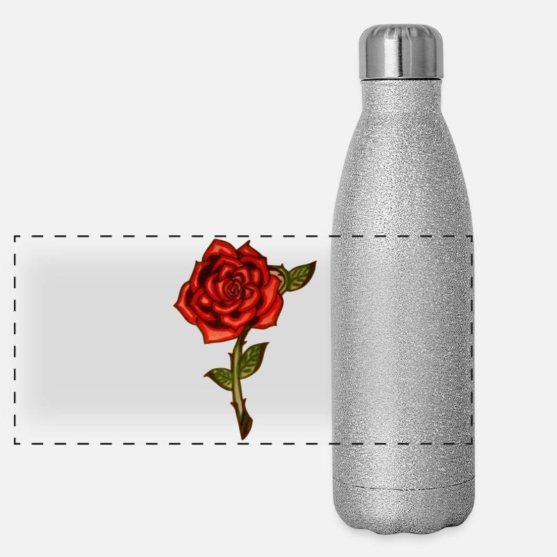 Red Rose Gourde isotherme panoramique pailletée 500 ml