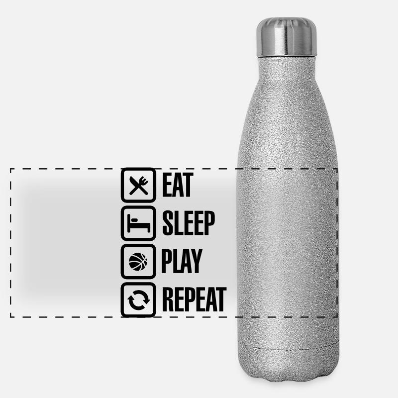 Eat Sleep Basketball Repeat Gourde isotherme panoramique pailletée 500 ml