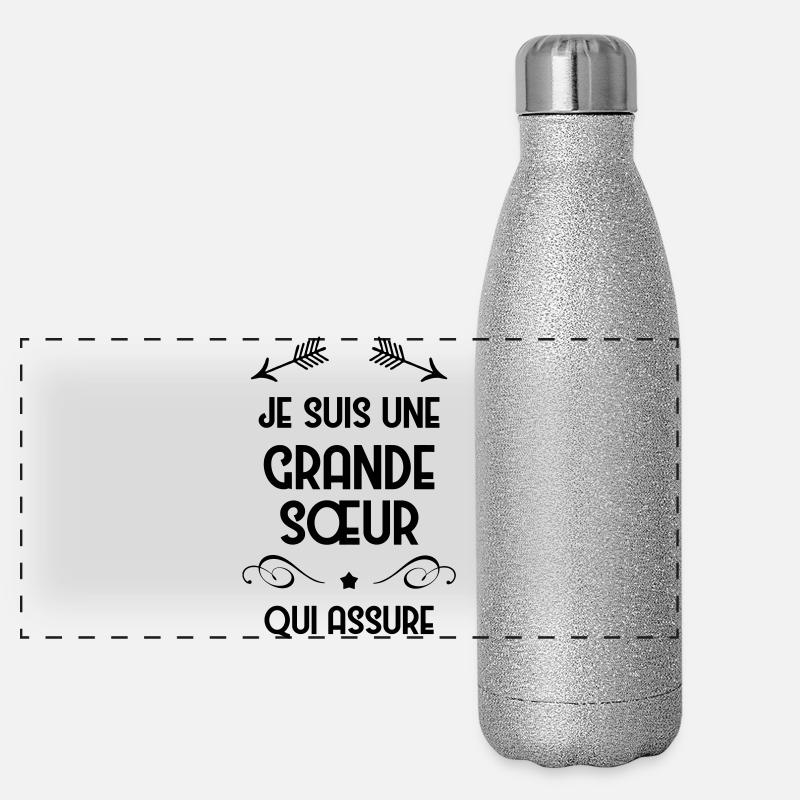 Soeur Soeurette Frère Naissance Bébé Sœur Gourde isotherme panoramique pailletée 500 ml