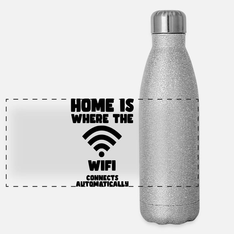 Home is where WiFi automatically connects* Panoramic Glitter Thermal Bottle 500 ml