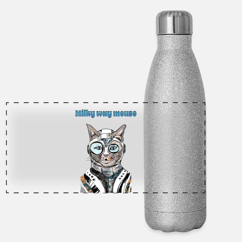 Milchstraßen-Maus Panorama Glitzer Isolierflasche 500 ml