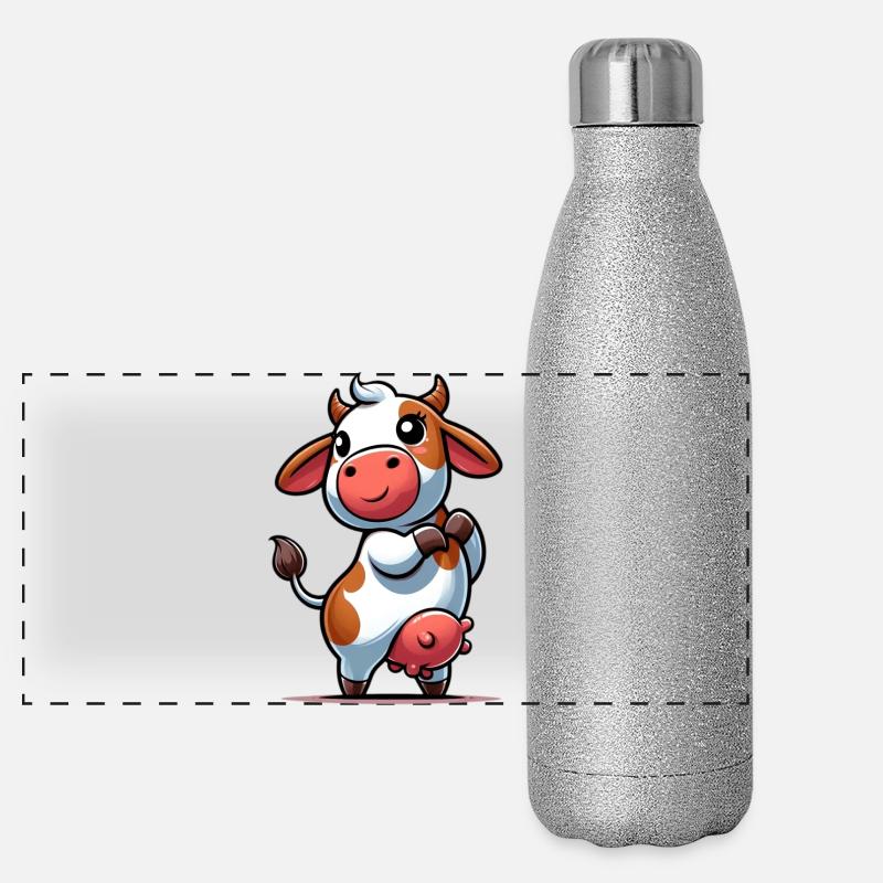 Vache Gourde isotherme panoramique pailletée 500 ml
