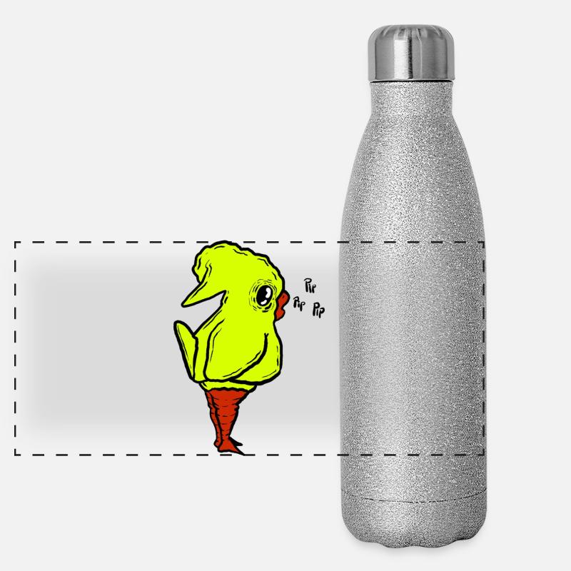 Dark frog with human eye Panoramic Glitter Thermal Bottle 500 ml