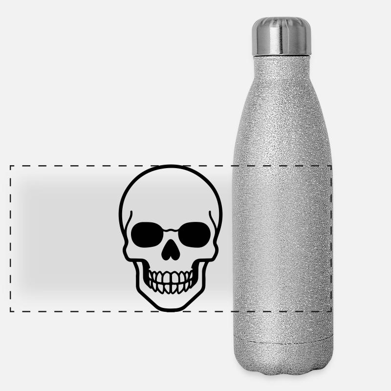 Bande dessinée squelette Gourde isotherme panoramique pailletée 500 ml