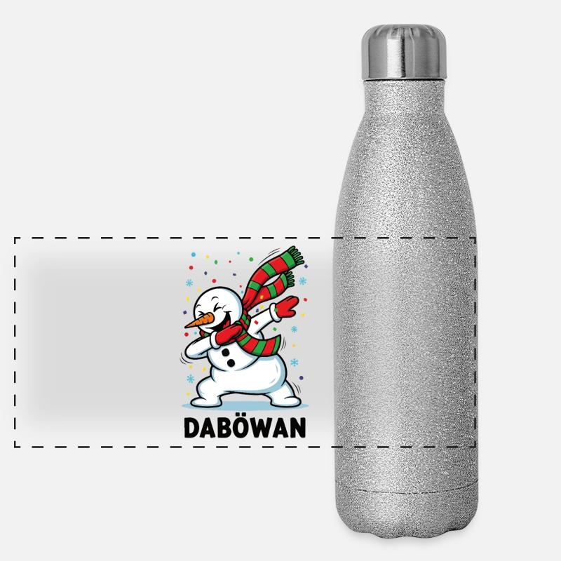 Dabbing Snowman Panorama Glitzer Isolierflasche 500 ml