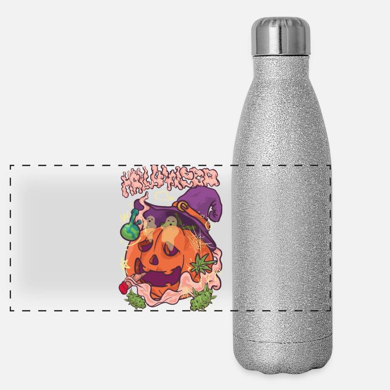 Halloweed – The Chill Pumpkin King - Panoramic Glitter Thermal Bottle 500 ml - silver glitter
