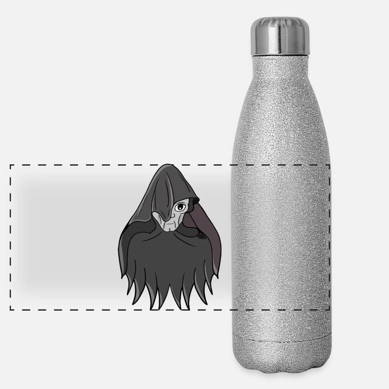 Vermummtes Gespenst im Schattenmantel - Panorama Glitzer Isolierflasche 500 ml - Silber Glitzer