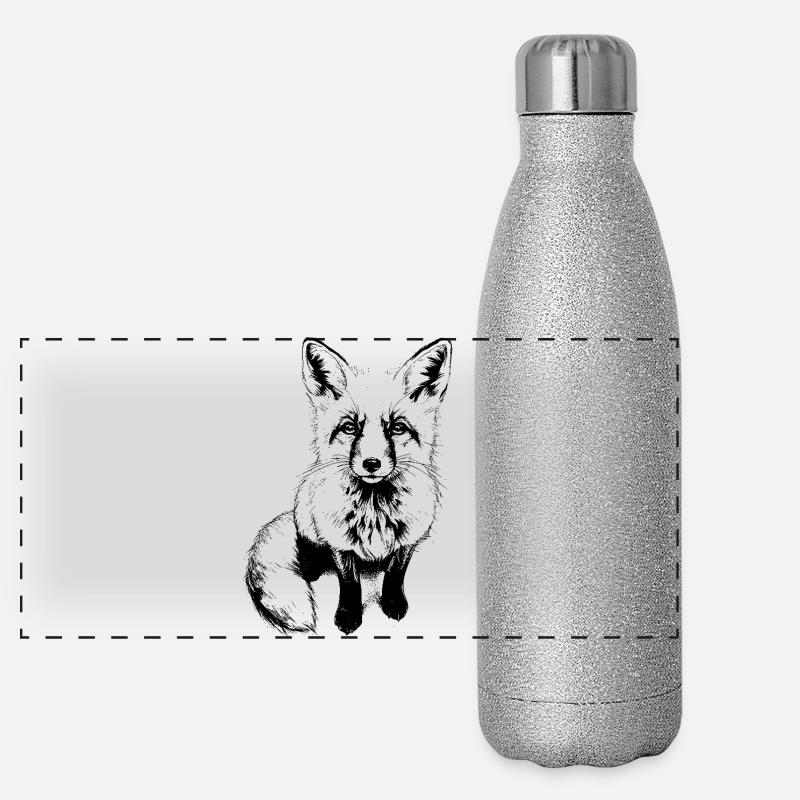Renard mignon Gourde isotherme panoramique pailletée 500 ml