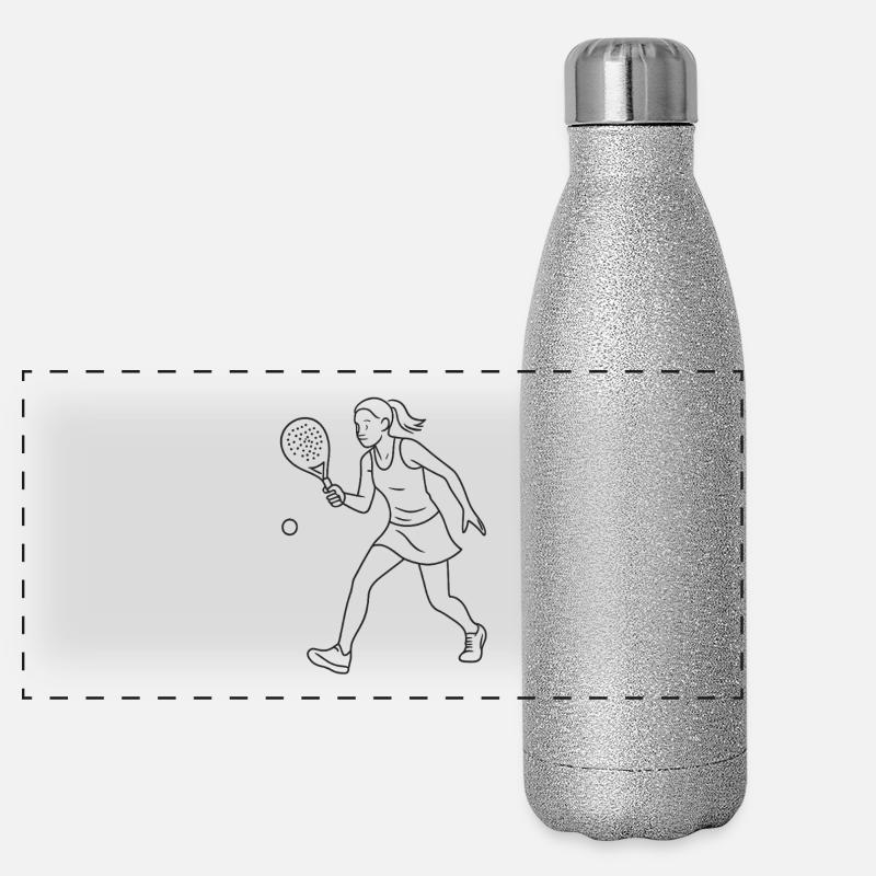 Lines padel player in motion Panoramic Glitter Thermal Bottle 500 ml