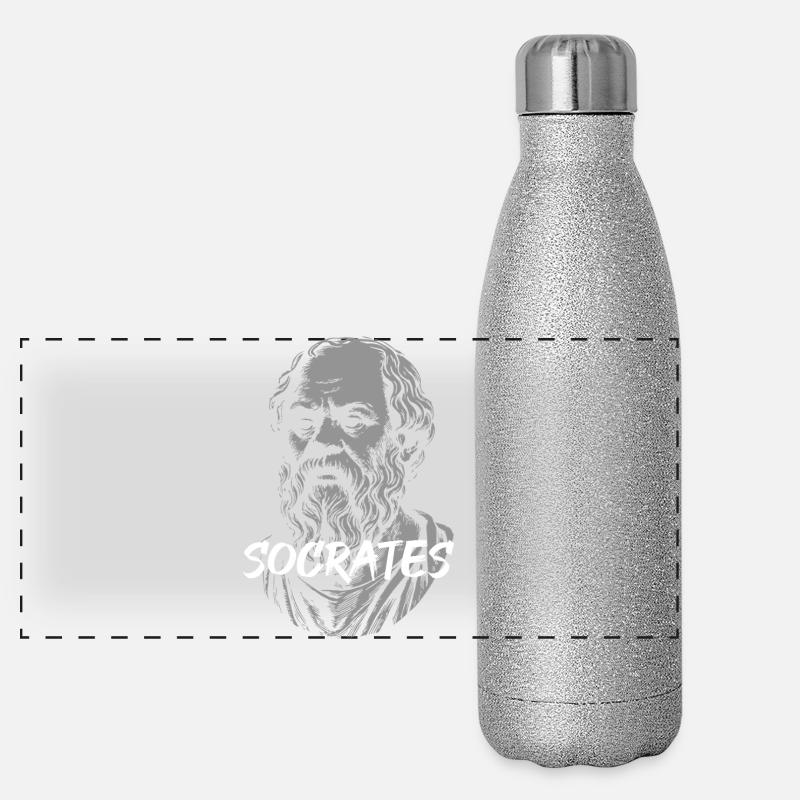 Socrates Ancient Philosopher Portrait Panoramic Glitter Thermal Bottle 500 ml