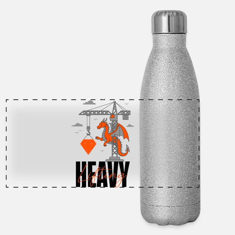 Heavy Lifting Dragon Crane Panoramic Glitter Thermal Bottle 500 ml