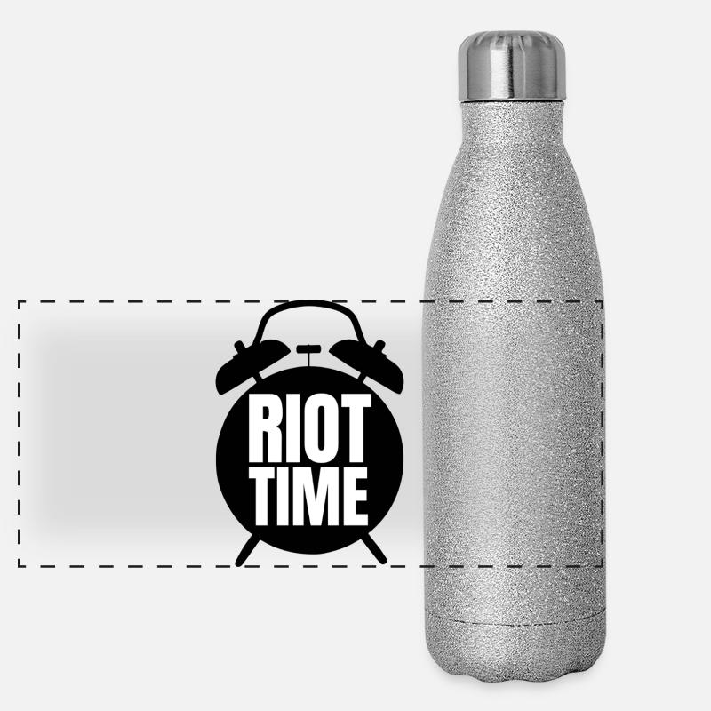 Aufruhrzeit Großschrift Print Riot Panorama Glitzer Isolierflasche 500 ml